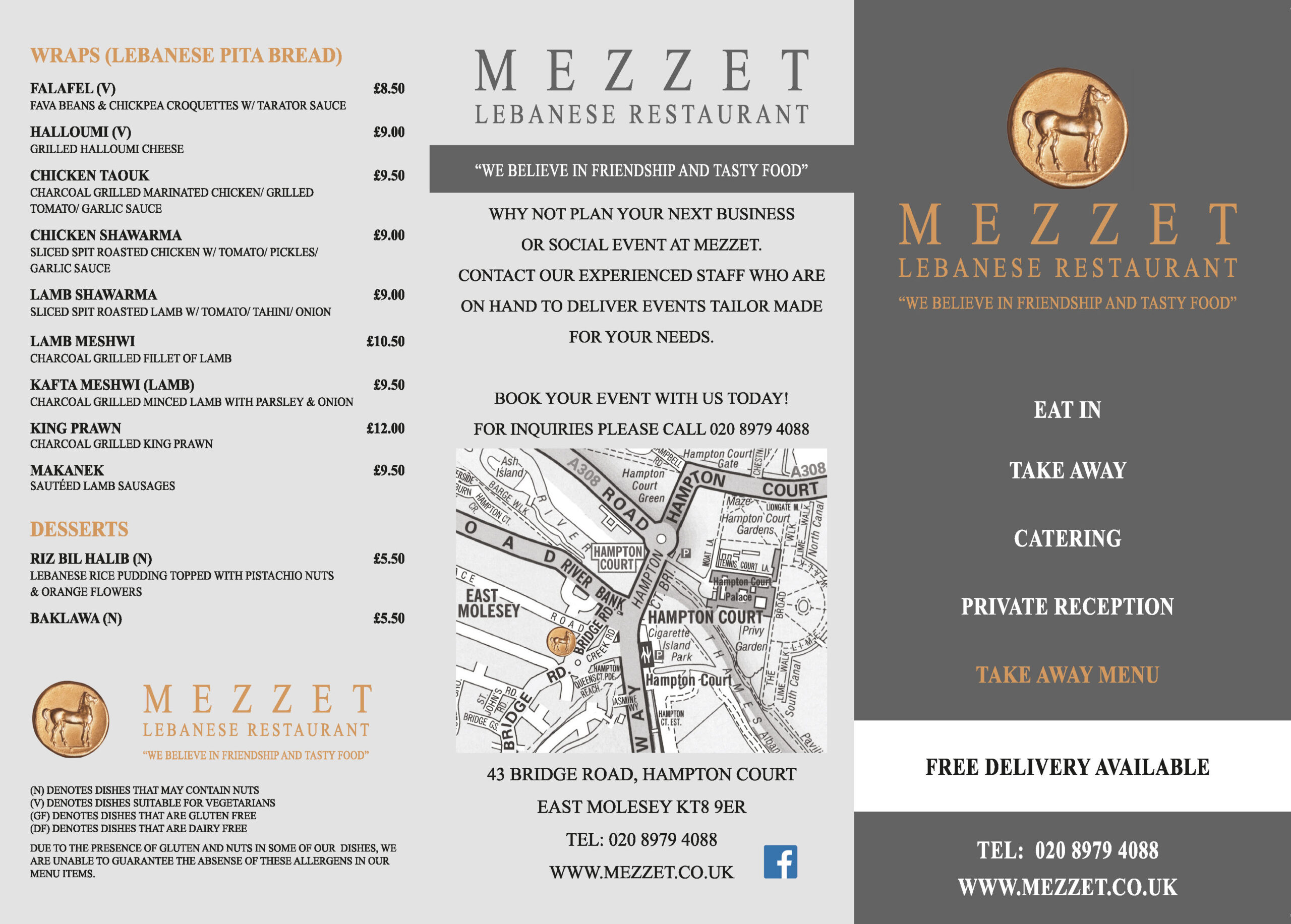 Mezzet Lebanese Restaurant Menu 24-25 Page 1